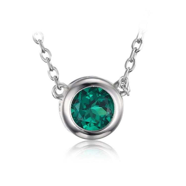Strieborný náhrdelník so smaragdom Jagy