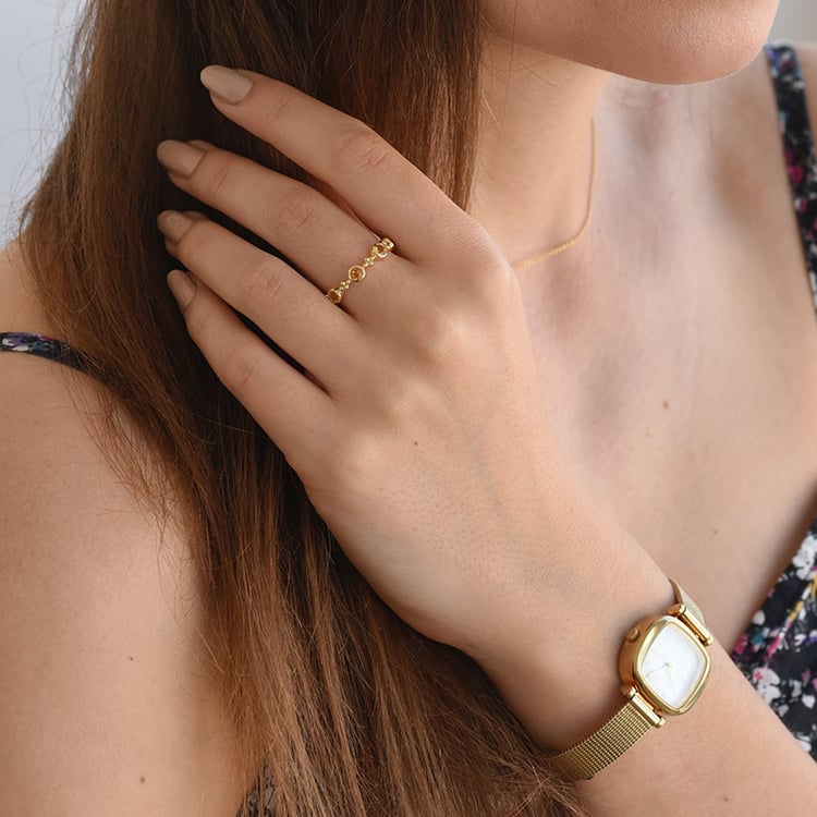 Strieborný eternity prsteň s citrínmi 69278