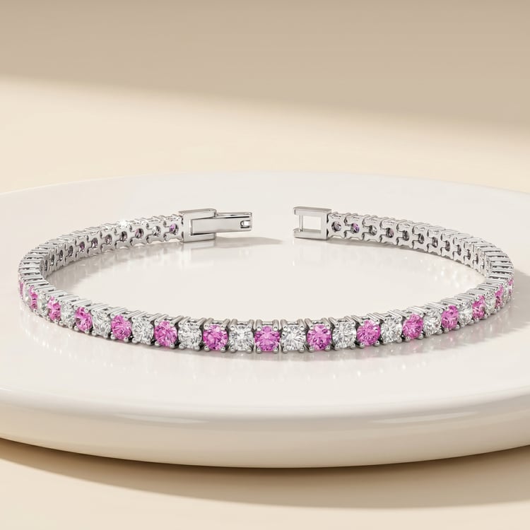 Elegantný strieborný náramok so zafírmi Pamela 167019