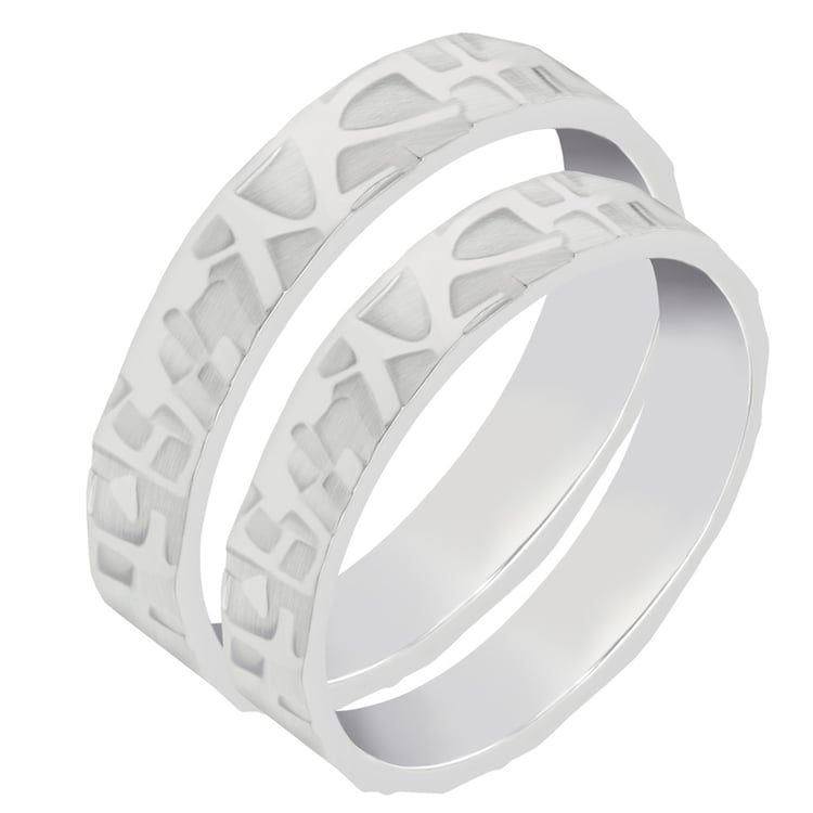 Reliéfne snubné prstene zo zlata Alexandros 37755