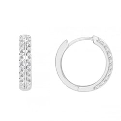 Zlaté kruhové náušnice s diamantmi Sille