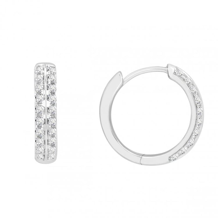 Zlaté kruhové náušnice s diamantmi Sille