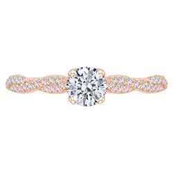 Diamantový zásnubný prsteň s prepletanou obrúčkou Meera