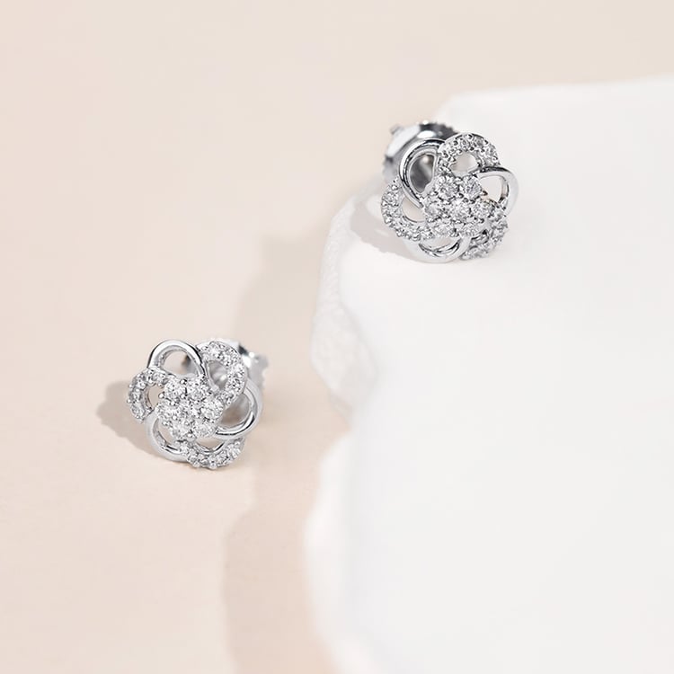 Diamantové náušnice v tvare kvetov Phaedra 154085