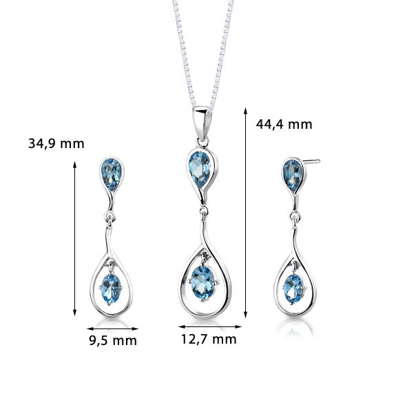 Strieborný náhrdelník s topásom 3441