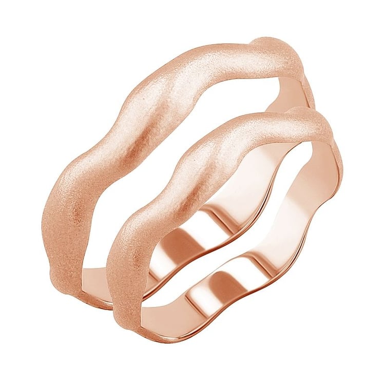 Matné vlnité svadobné obrúčky zo zlata Renny