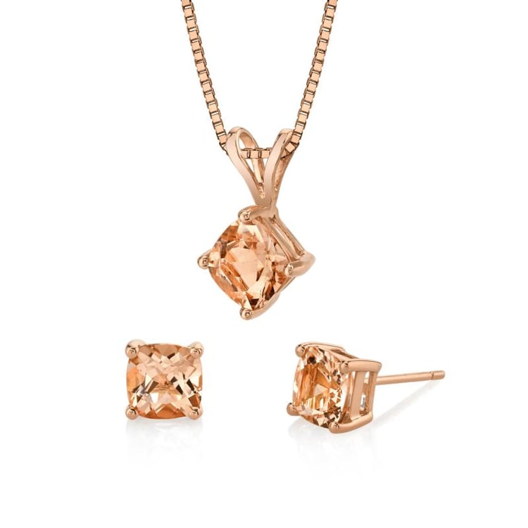 Zlatá kolekcia šperkov s cushion morganitmi Dajana