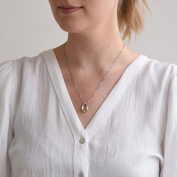 Prívesok s citrínom zo striebra 66775