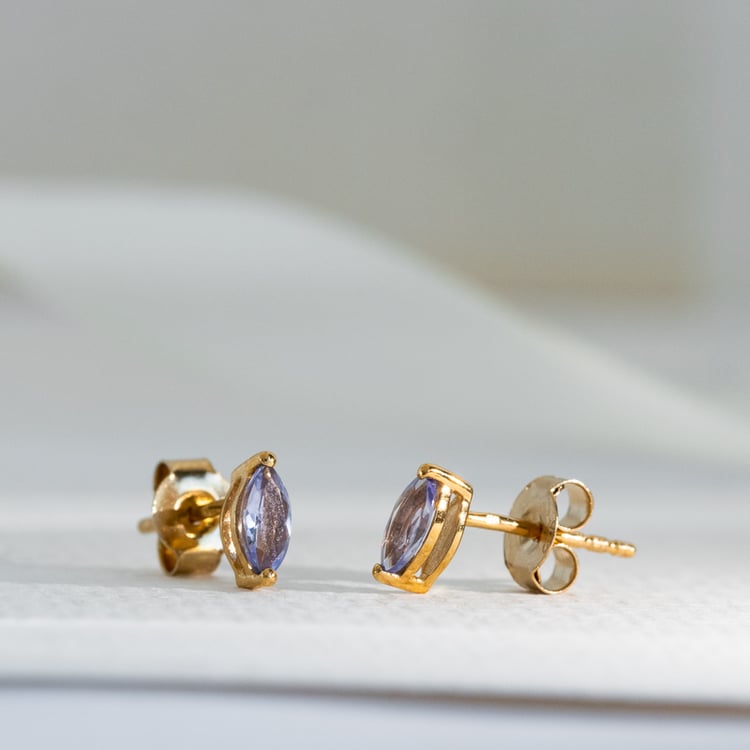 Minimalistické strieborné náušnice s tanzanitmi Sistine 118768