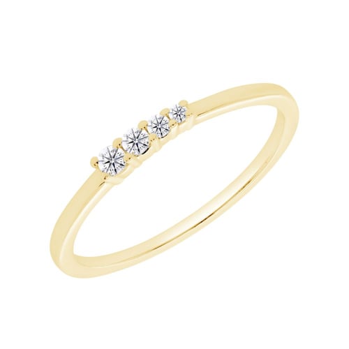 Minimalistický strieborný prsteň s lab-grown diamantmi Arne