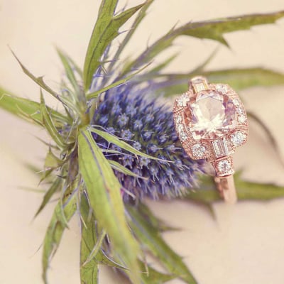 Zlatý prsteň s 2.35ct morganitom a diamantmi