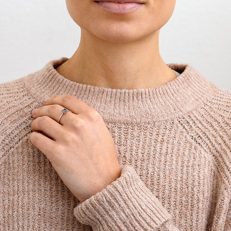 Zlatý prsteň s princess salt and pepper diamantom Ethelie 133255