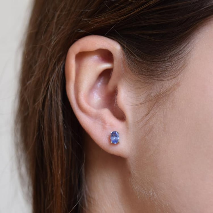 Náušnice s tanzanitmi 18951