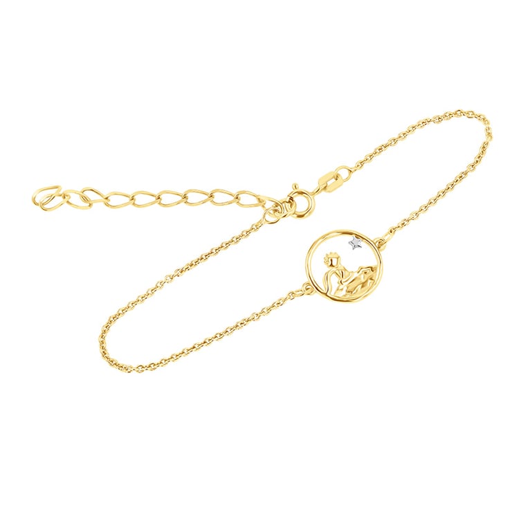 Strieborný vykrojený náramok s postavičkou Malý princ 152465