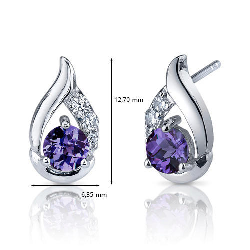 Strieborné náušnice s alexandritmi Caylia 1800