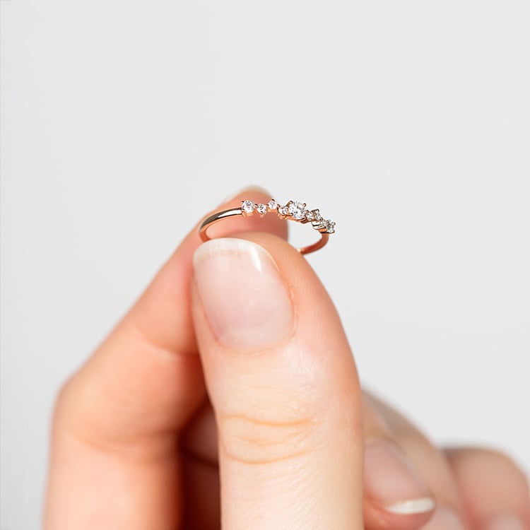 Cluster prsteň so žiarivými lab-grown diamantmi Percy 151498