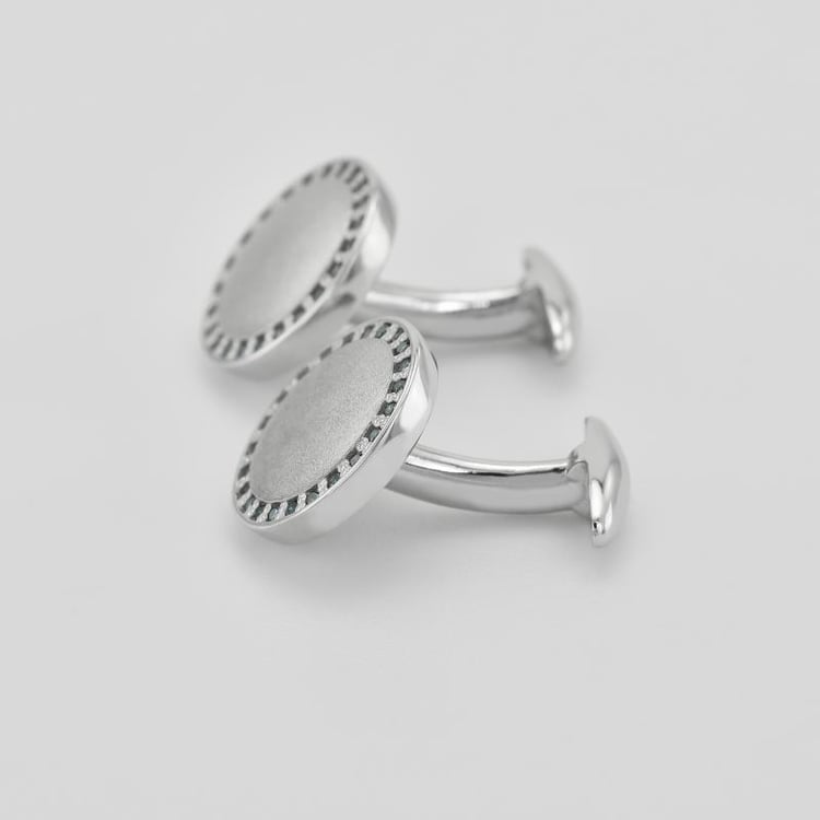 Zlaté manžetové gombíky s modrými diamantmi Tanzy 9050