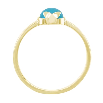 Zlatý prsteň s cabochon tyrkysom Leman