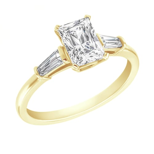 Zásnubný prsteň s emerald lab-grown diamantom Talena