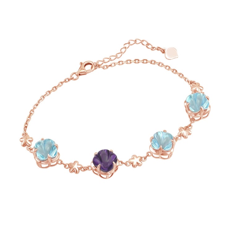 Zlatý náramok s topásmi a ametystom Sophien 18789