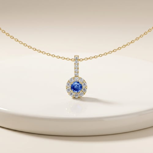 Strieborný elegantný prívesok s modrým zafírom a lab-grown diamantmi Harvey