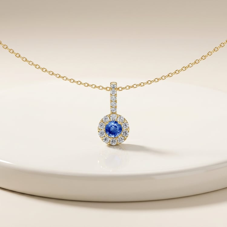 Elegantný prívesok s modrým zafírom a lab-grown diamantmi Harvey 171095