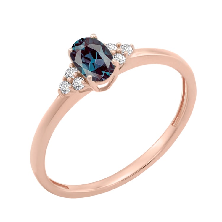 Zásnubný prsteň s alexandritom a diamantmi Kylie 129146