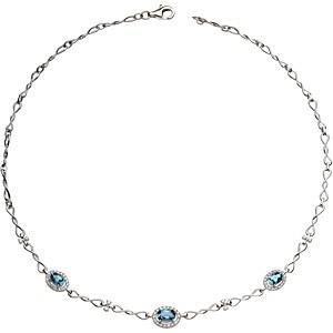 Náhrdelník s akvamarínmi