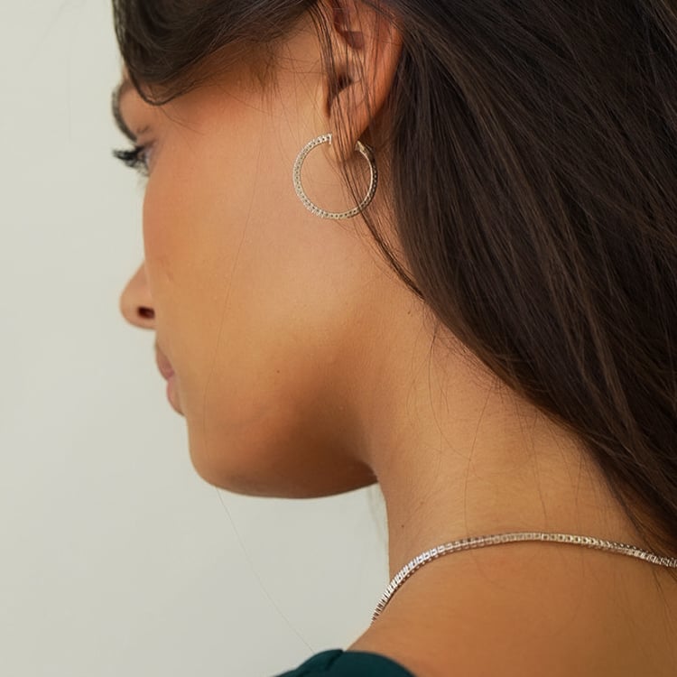 Zlaté flexi kruhové náušnice s diamantmi Tomlin 144378