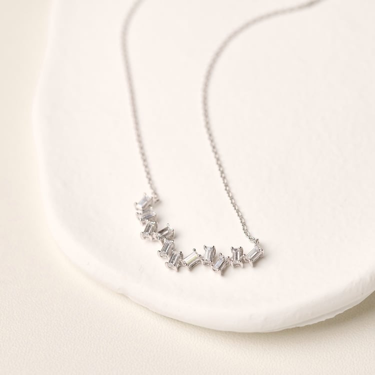 Moderný zlatý náhrdelník s baguette lab-grown diamantmi Parvati 165421