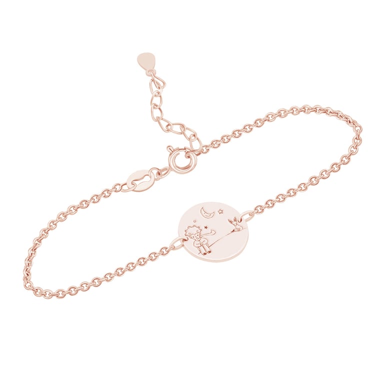 Strieborný náramok Malý princ s líškou a gravírom 117468