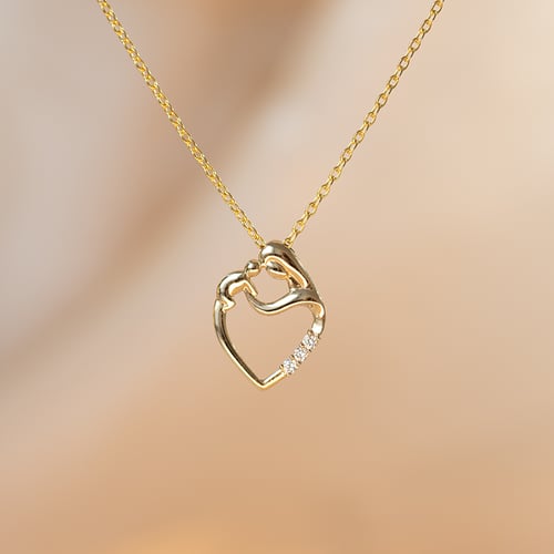 Strieborný prívesok matka a dieťa s lab-grown diamantmi Remy