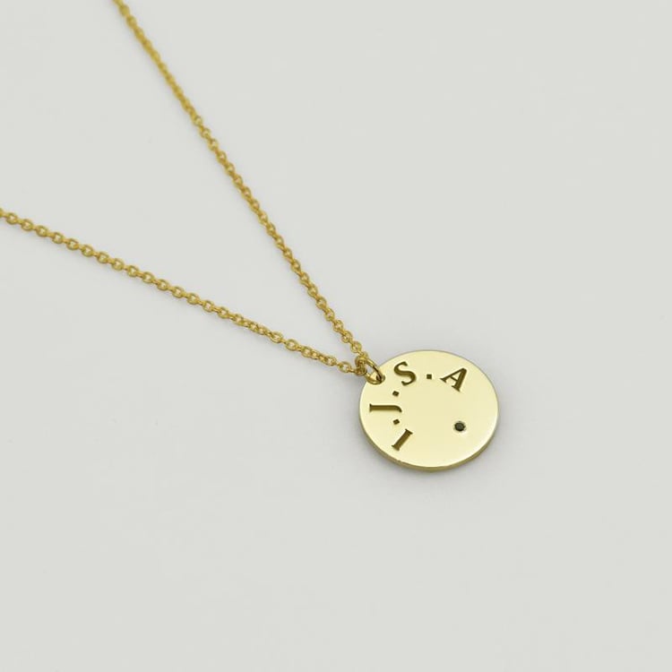 Náhrdelník zo žltého zlata s diamantom 33202