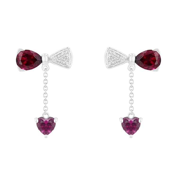 Náušnice z bieleho zlata s drahokamami