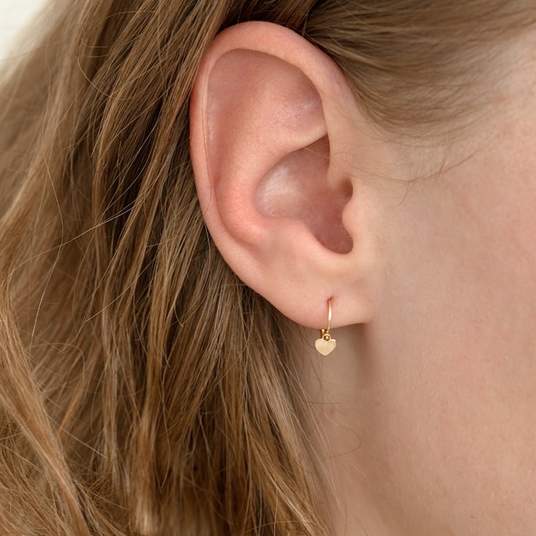 Zlaté detské náušnice so srdiečkami Joia 124509