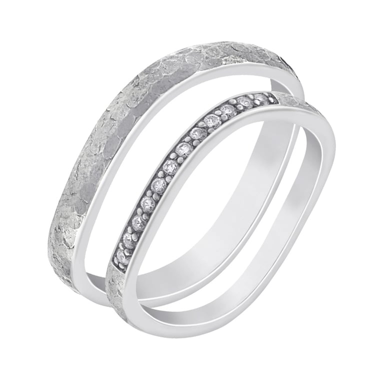 Zlaté tepané snubné prstene s diamantmi