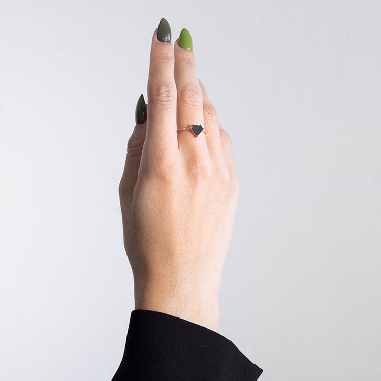 Zlatý prsteň so salt and pepper diamantom Kuba 109889