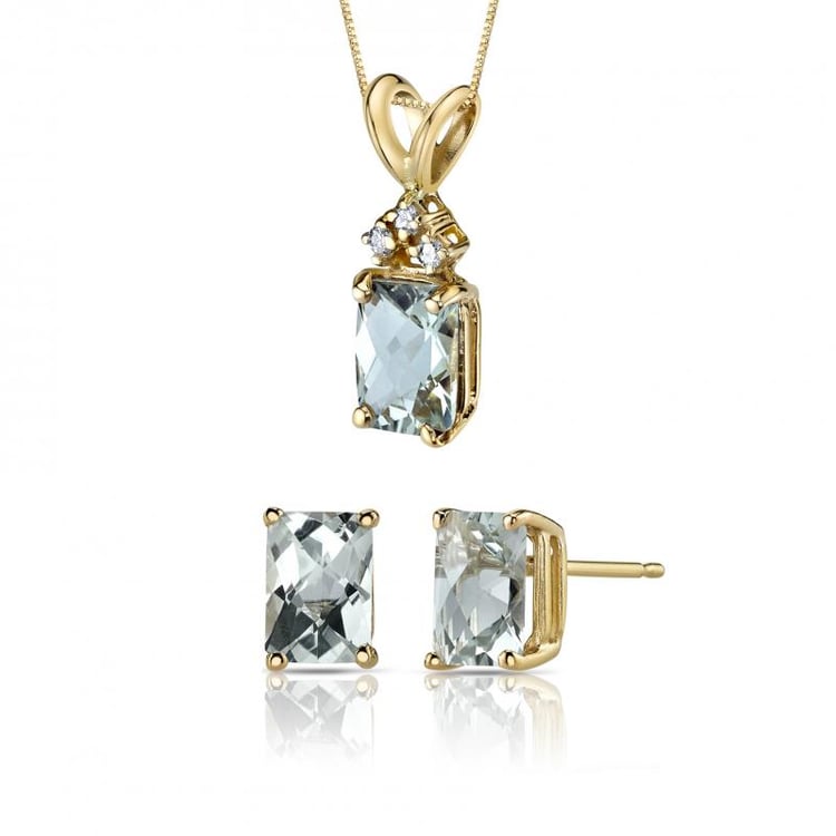 Zlatá kolekcia šperkov so zelenými ametystmi Smiolete