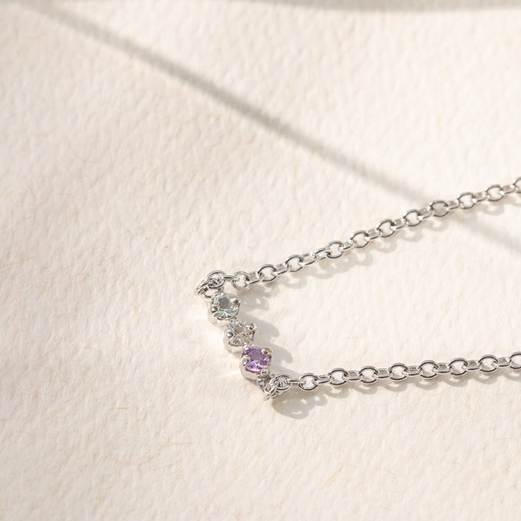 Strieborný náramok s ametystom, zafírom a topazom Joe 138029