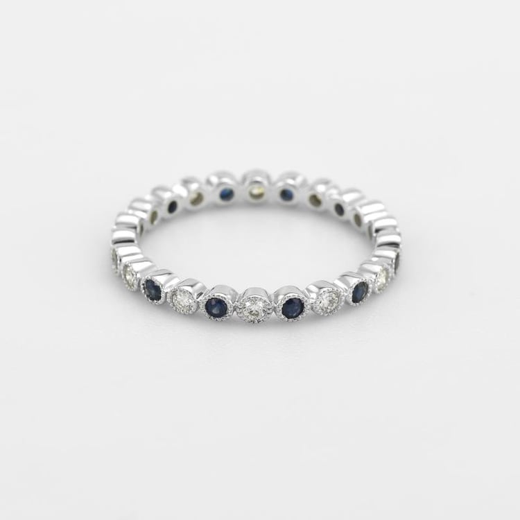 Prsteň s diamantmi a zafírmi 46297