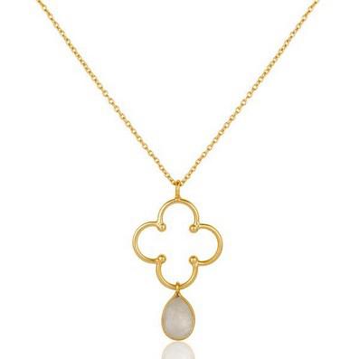 Polzátený strieborný náhrdelník s mesačným kameňom Tadra