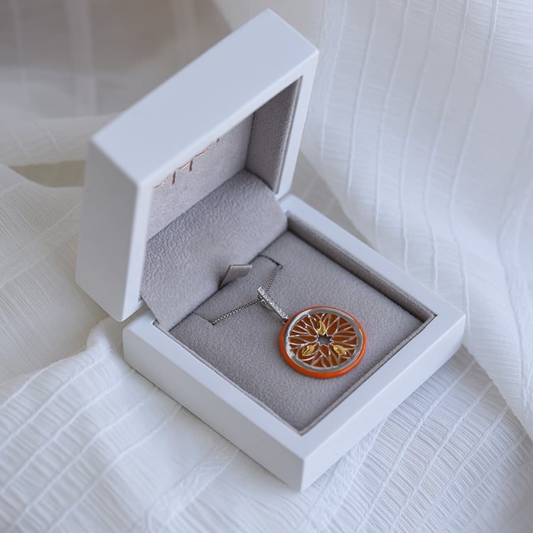 Náhrdelník s pomarančom a enamel 63986