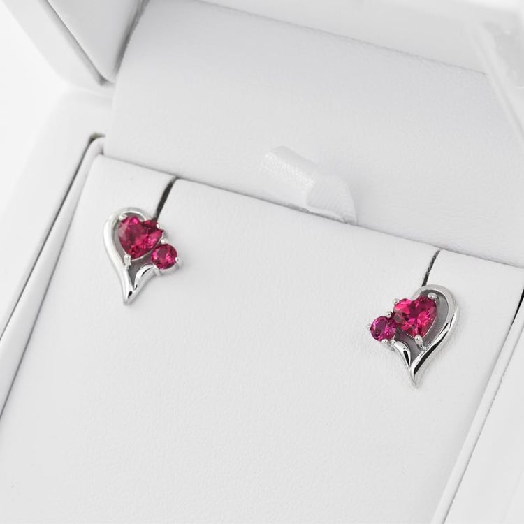 Náušnice s rubínmi 28017