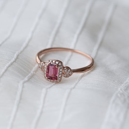 Zlatý prsteň s emerald turmalínom a diamantmi Davie