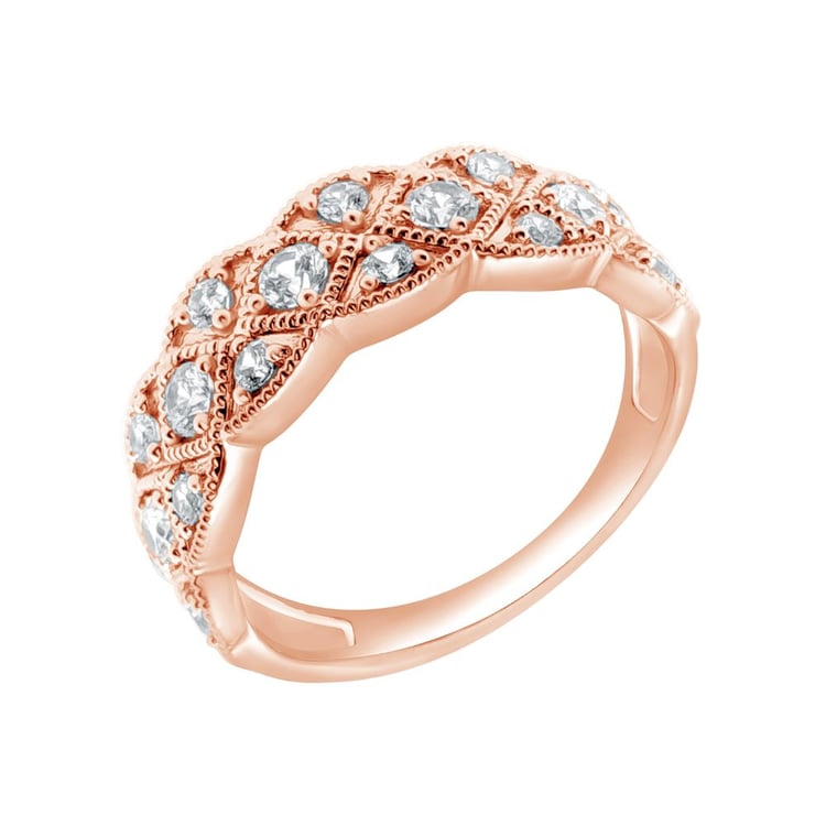 Zlatý zdobený prsteň s lab-grown diamantmi Ruben 162278