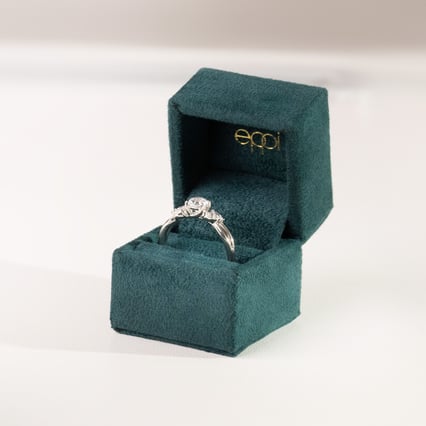 Prémiová zelená semišová krabička Lisbet