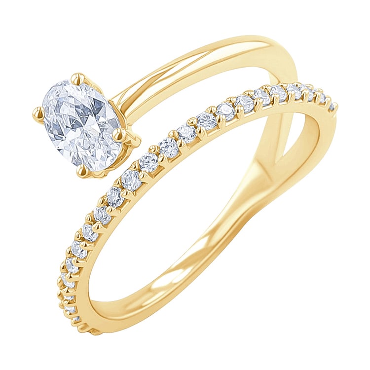 Atypický zásnubný prsteň s diamantmi Ever 137440