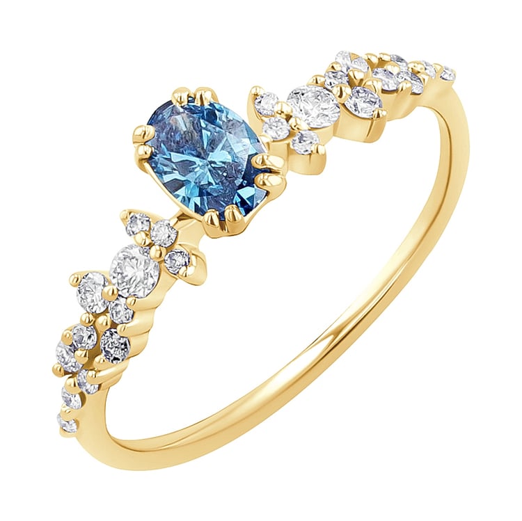 Zásnubný prsteň s 0.32ct IGI certifikovaným modrým lab-grown diamantom Lane