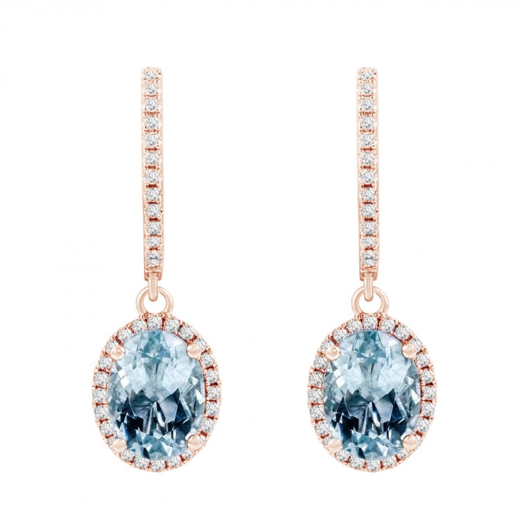 Zlaté náušnice s akvamarínom 85643