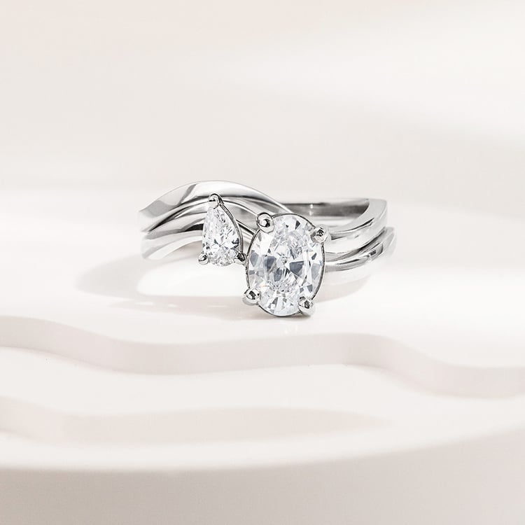 Romantický zásnubný set prsteňov s moissanitmi Eva 156827